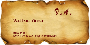 Vallus Anna névjegykártya